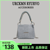 ZAR FENDEN牛仔布水桶包女2024新款 通勤手提包高级质感单肩斜挎包