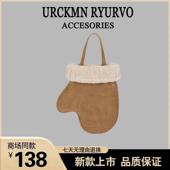 ZAR FENDEN西泊克秋冬新款 羊羔毛绒手套包磨砂麂皮绒手提包斜挎包