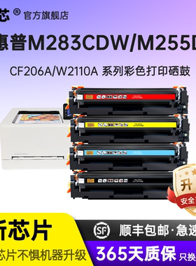 名芯适用惠普HP CF206A硒鼓W2110A M255dw打印机墨盒HP206A M282nw M283cdw w2210a碳粉盒HP207A M283fdw硒鼓