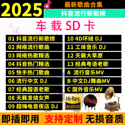 车载SD卡歌曲U盘无损音乐