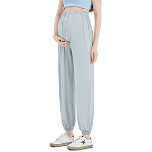 孕妇裤子外穿夏季薄款运动裤防晒宽松休闲大码小个子九分束脚卫裤