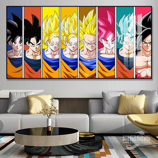 七龙珠全家福悟空装饰画日本卡通动漫海报挂画客厅卧室背景墙壁画