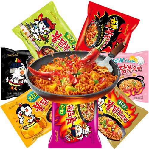 韩国进口1次尝遍韩国三养进口网红火爆超辣火鸡面5口味麻辣鸡面