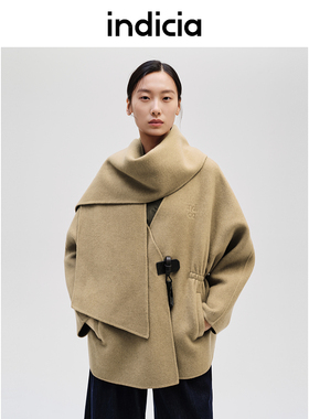 明星同款 indicia标记商场同款冬时尚百搭显瘦毛呢外套F2D4DY654C