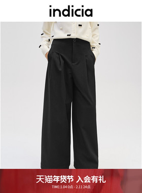 indicia标记商场同款冬季新款简约百搭慵懒阔腿休闲裤F2D4KZ763C