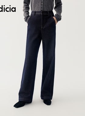 indicia标记商场同款2025冬新款简约百搭显腿直牛仔裤 F2D5NK456F