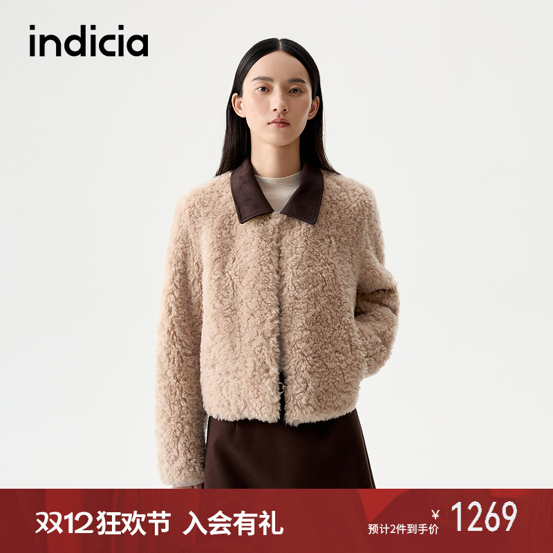 indicia标记2025冬季新款俏皮精致短款毛毛外套显高显瘦L2D5WT265