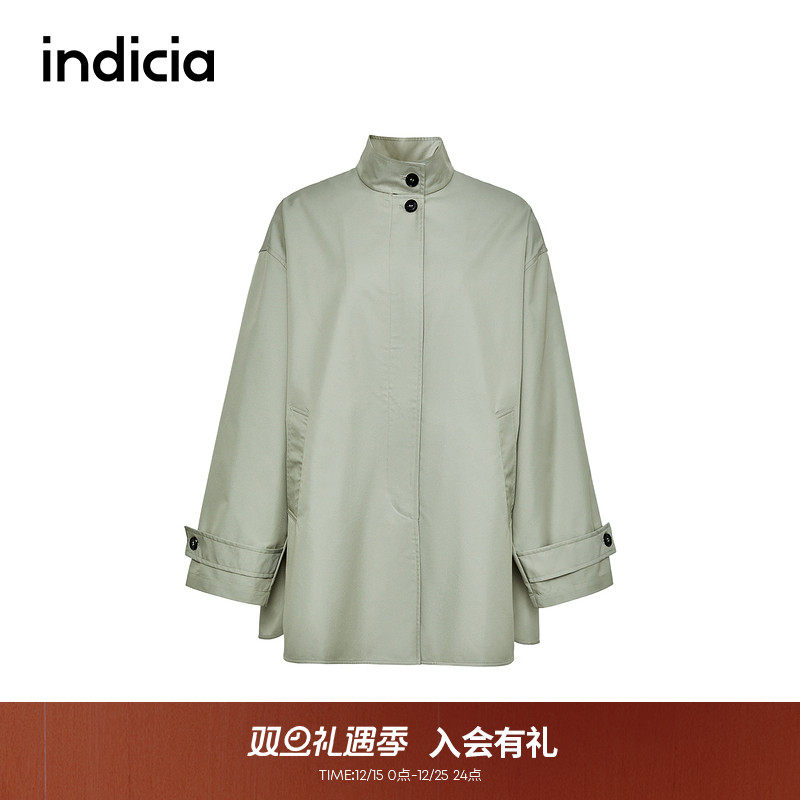 indicia标记气质设计立领风衣