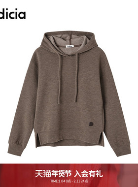 indicia标记商场同款设计感侧面开叉连帽卫衣休闲F2D4WY736N