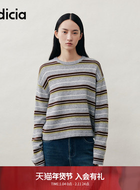indicia标记2025冬季新款慵懒随性温暖条纹肌理减龄毛衫L2D5MS281