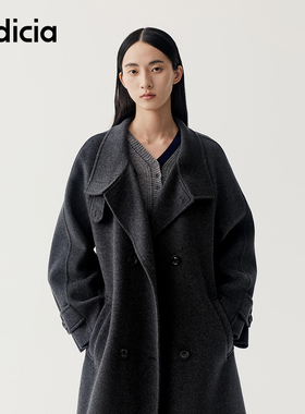 indicia标记商场同款2025冬季新款老钱风气质毛呢大衣 F2D5DY541F