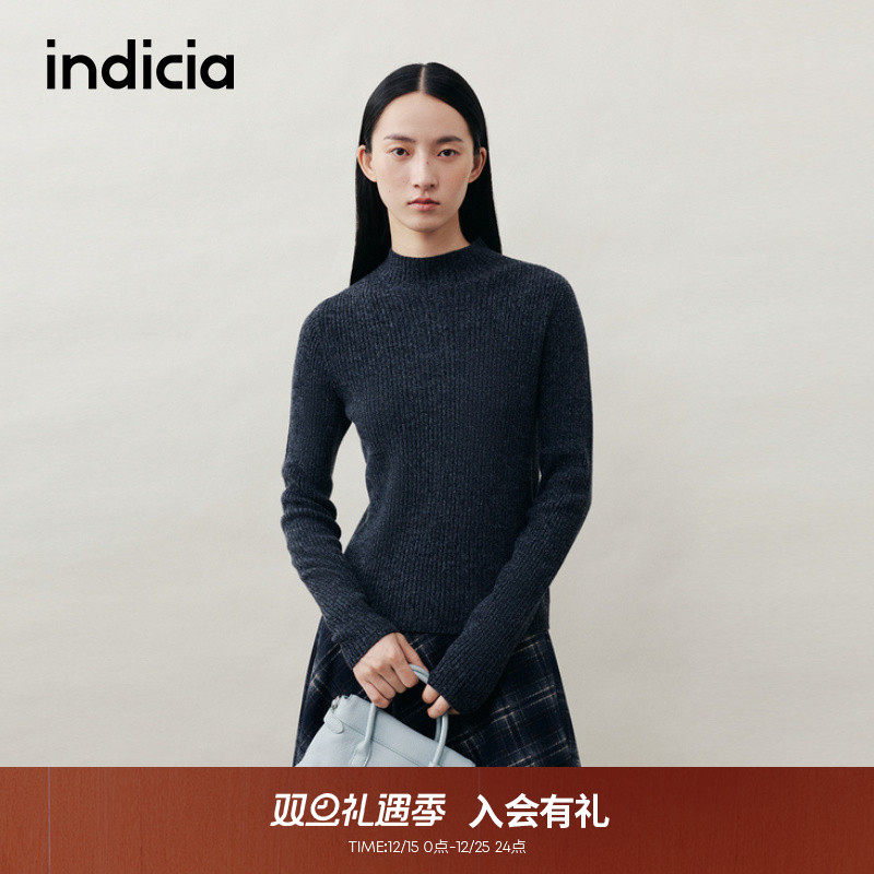 indicia标记2025冬新款简约百搭小高领保暖毛衫显高显瘦L2D5MS225