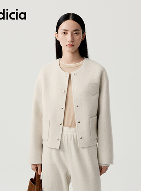 【商场同款】indicia标记25冬新羊绒羊毛小香风短大衣F2D5DY526C