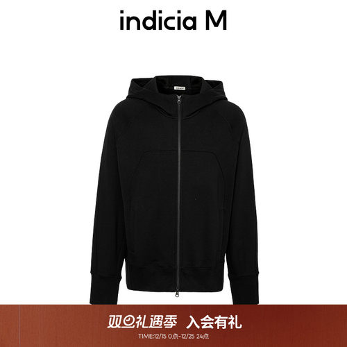 indiciaM标记男装简约连帽卫衣外套拉链M5D311WT208