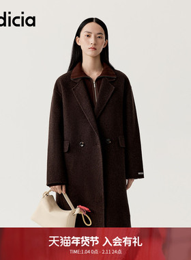 【呢好系列大衣】indicia标记2025冬季新款翻领设计长款毛呢DY285