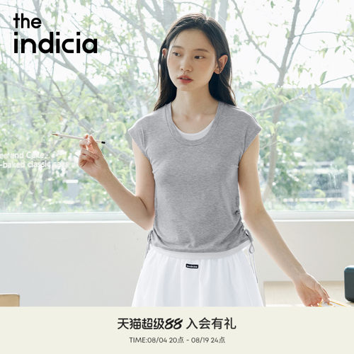 indicia标记2026夏季新款松弛感极简风软糯亲肤短袖T恤 L2B6TX099