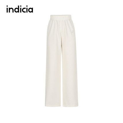 indicia标记商场同款25春新款柔软百搭米白直筒休闲裤F2A5KZ071N