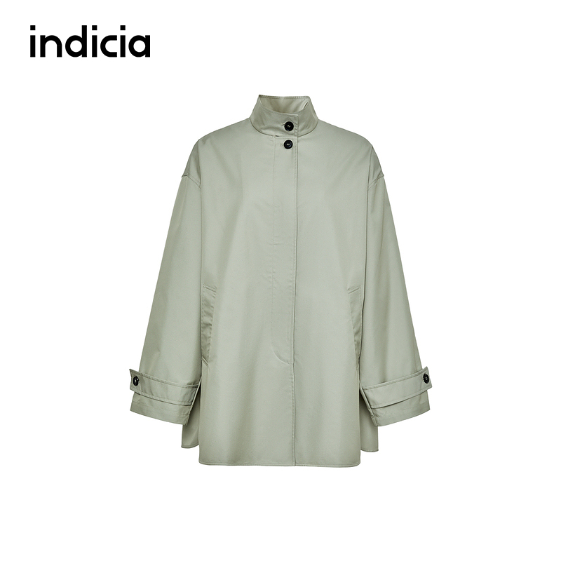 indicia标记气质设计立领风衣