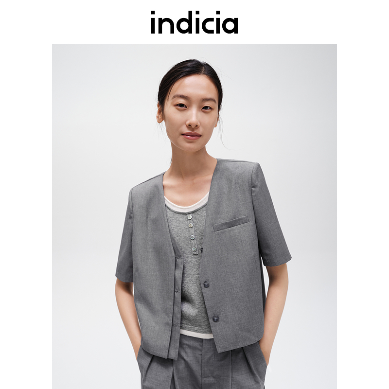 indicia标记商场同款夏秋极简通勤风短外套西装外套 F2C4