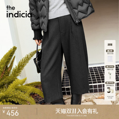 the indicia标记2026冬新款简约休闲风百搭五分休闲裤 L2D6KZ351Y