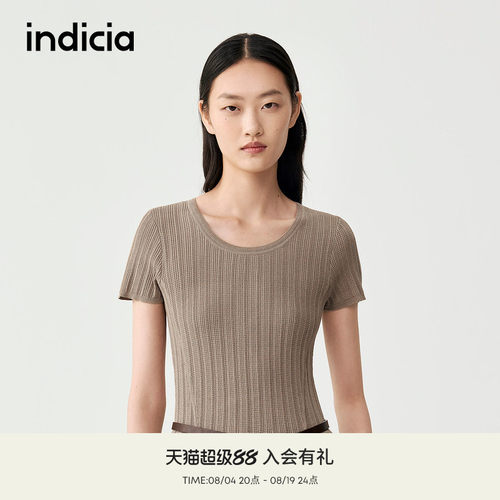indicia标记商场同款2025秋新款气质风显瘦拼接连衣裙F2C5TZ370F