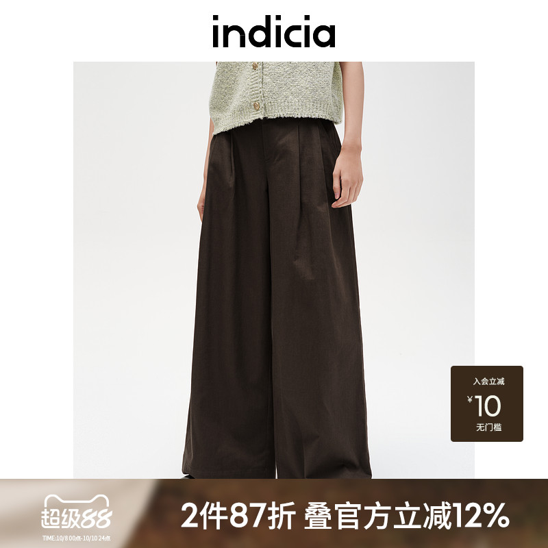 indicia标记休闲气质阔腿工装裤