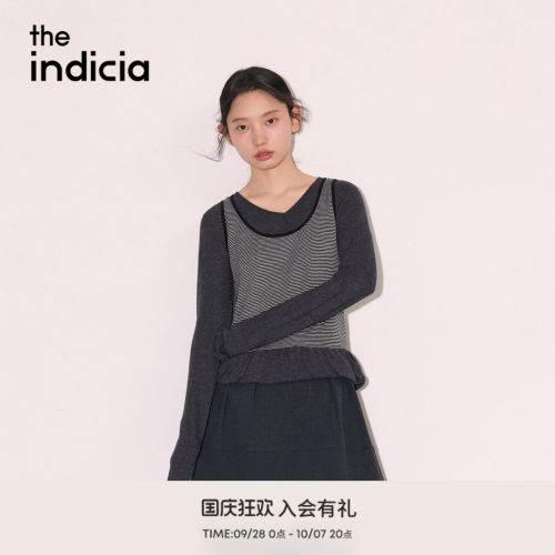 the indicia标记2026秋新款设计感花苞下摆舒适针织衫 L2C6ZZ252Y