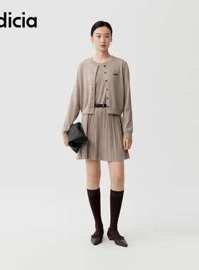 indicia标记商场同款25春新款气质简约针织连衣裙套装 F2A5TZ009C