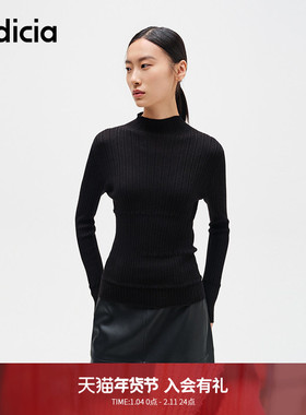 indicia标记商场同款秋冬舒适显瘦保暖纯色羊毛针织衫 F2D4ZZ672C