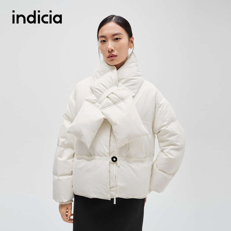 indicia标记商场同款冬季新款廓形保暖围巾羽绒服F2D4YR674C