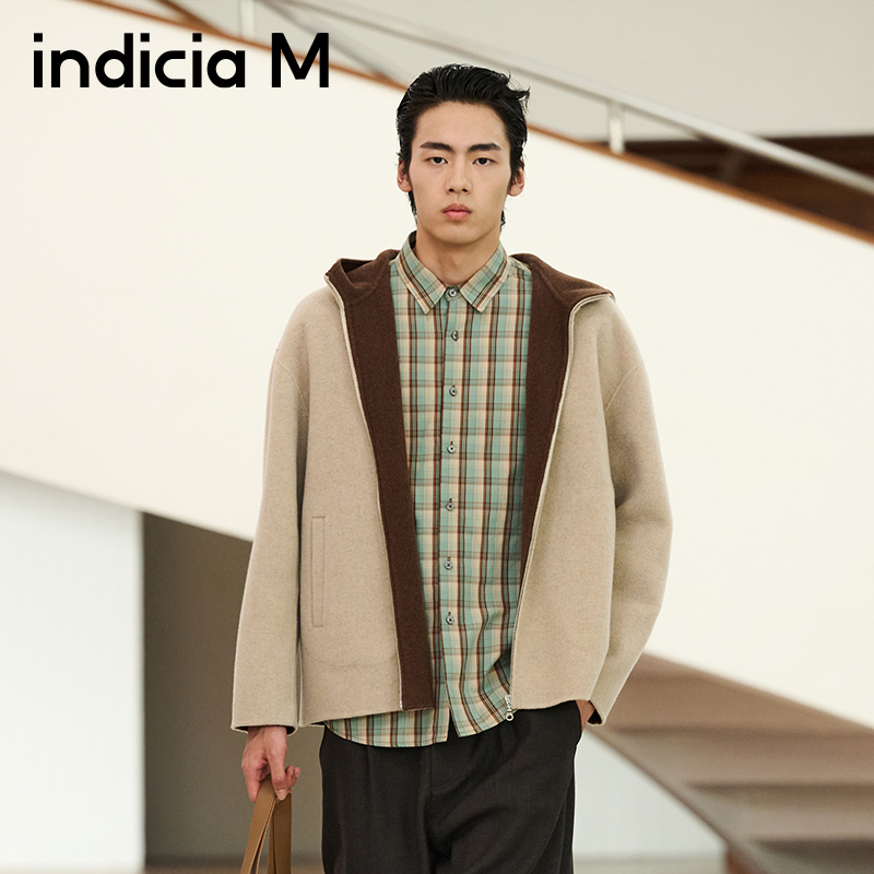 indiciaM标记男装商场同款2025冬新款简约时尚毛呢大衣M2D5DY189L