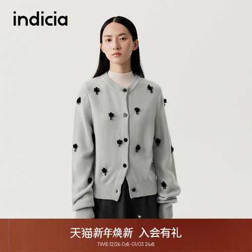 indicia标记立体装饰设计针织衫