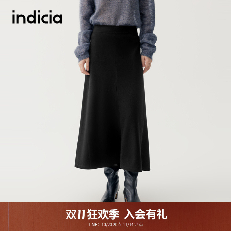 indicia标记商场同款2025冬新款简约通勤风显瘦半身裙 F2D5QZ523F