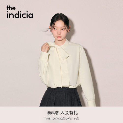 the indicia标记2026冬新款温柔氛围感蝴蝶结系带衬衫 L2D6CS369Y