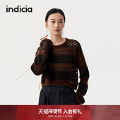 秋季 美拉德风时尚 镂空针织衫 indicia标记商场同款 毛衫 F2C4MS440F