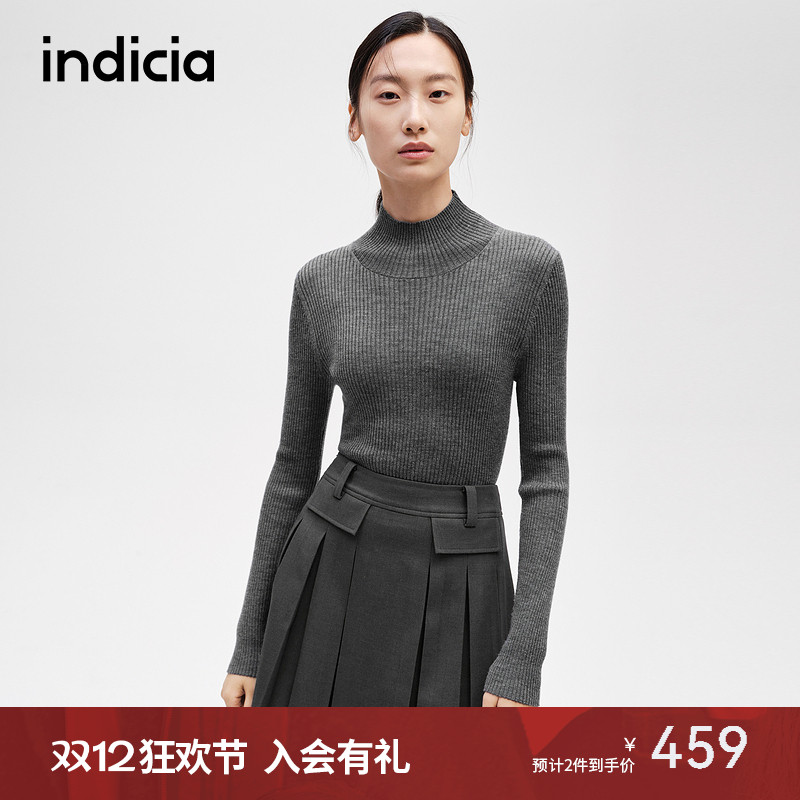 indicia标记简约百搭羊毛衫