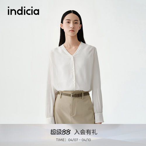 indicia标记商场同款25夏新款气质职场OL轻薄衬衫外搭 F2B5CS121C