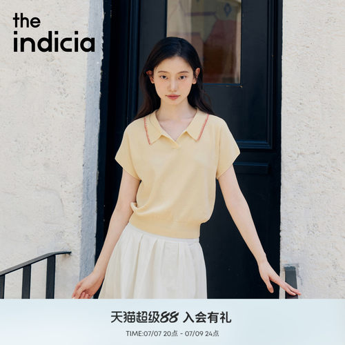 indicia标记2026夏新款法式学院风松弛感收腰显瘦针织衫L2B6ZZ071