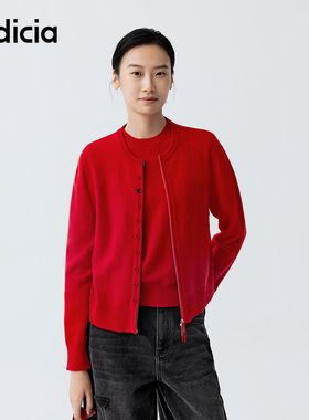 indicia标记商场同款2026春新款氛围感短袖+开衫真两件F2A6KS001N