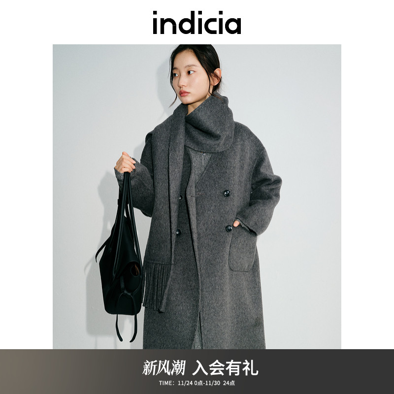 indicia标记时髦气质款百搭大衣