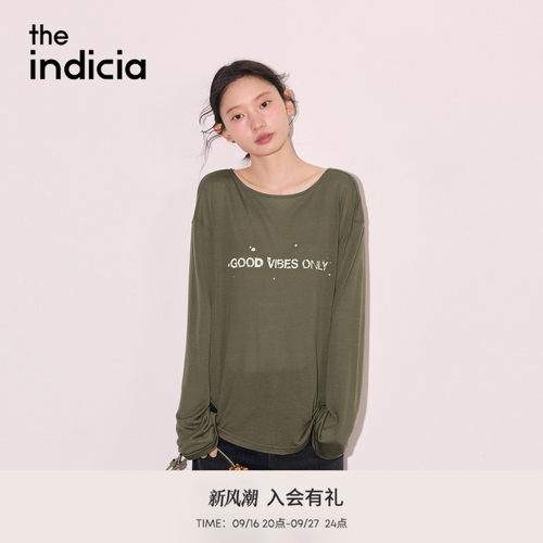 the indicia标记2026秋季新款韩系松弛随性系带设计T恤F2C6TX326F