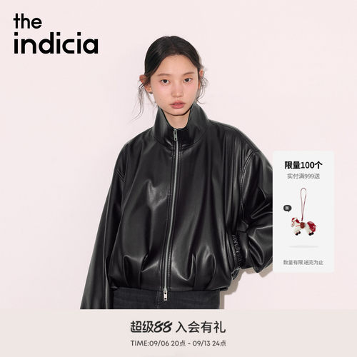 the indicia标记2026秋季新款酷飒氛围感立领短款皮衣 L2C6PY193Z