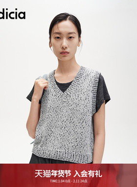 indicia标记商场同款春秋简约宽松韩版叠穿针织背心 F2C4BX470F