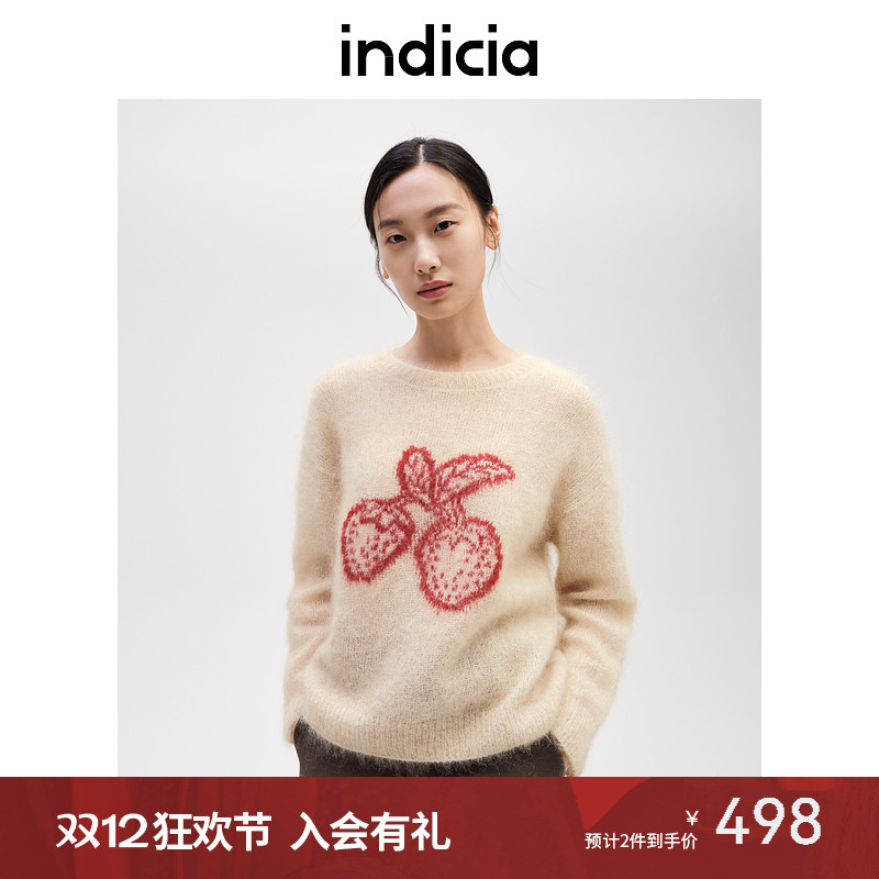 indicia标记舒适马海毛毛衫