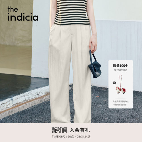 the indicia标记2026夏季新款温柔百搭慵懒阔腿休闲裤 L2B6KZ187Z