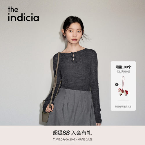 the indicia标记2026秋新款温柔减龄镂空蝴蝶结针织衫 L2C6ZZ218Z