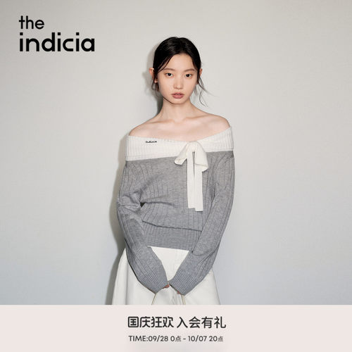 the indicia标记2026秋季新款甜美蝴蝶结一字肩针织衫 L2C6ZZ219Z - 封面