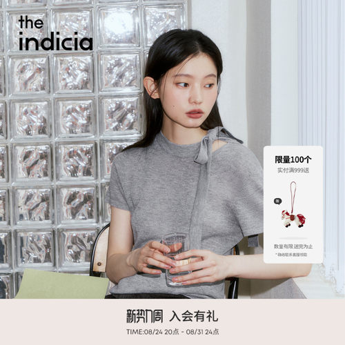indicia标记2026夏季新款领口系带设计感甜美少女针织衫L2B6ZZ065