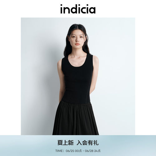 indicia标记夏季新款显瘦后交叉带露腰设计百搭叠穿背心L2B5BX066