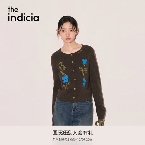 the indicia标记2026冬季新款文艺氛围感原创花卉开衫 L2D6KS287Y